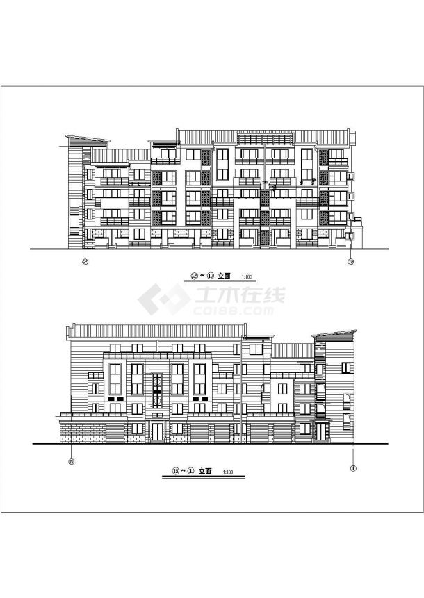 江苏某地多层住宅建筑设计CAD方案图-图一