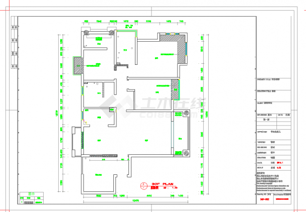 常熟迷你温馨三室两厅公寓室内施工图CAD图纸-图二