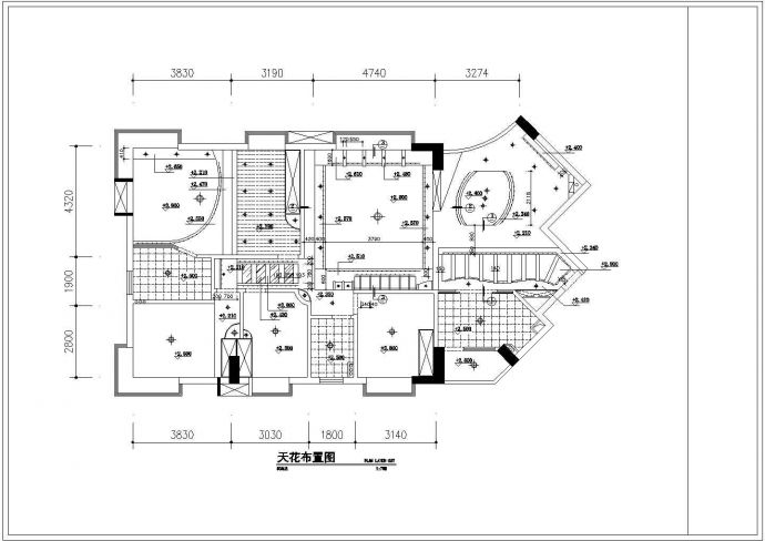 高档雅居户型室内装修平面设计施工图_图1