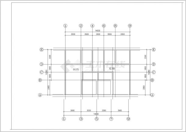 经典住宅建筑户型施工设计CAD图纸-图二