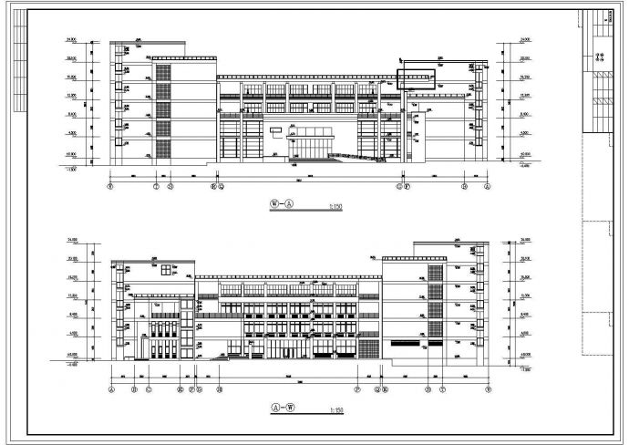 【湖北】某大学教学楼建筑设计施工图纸_图1