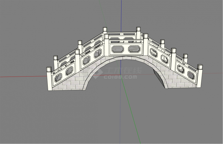 小型中式古桥su模型-图二