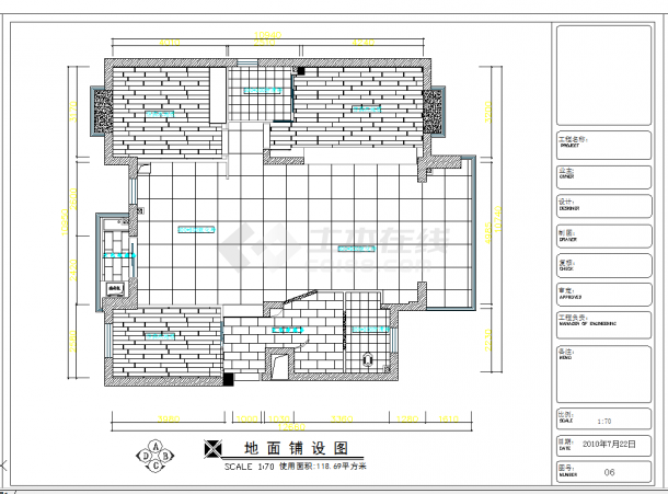 湖南119㎡三室两厅装修图CAD图纸-图二
