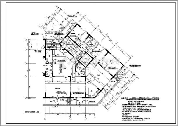 多层住宅楼建筑设计CAD全套施工图-图二
