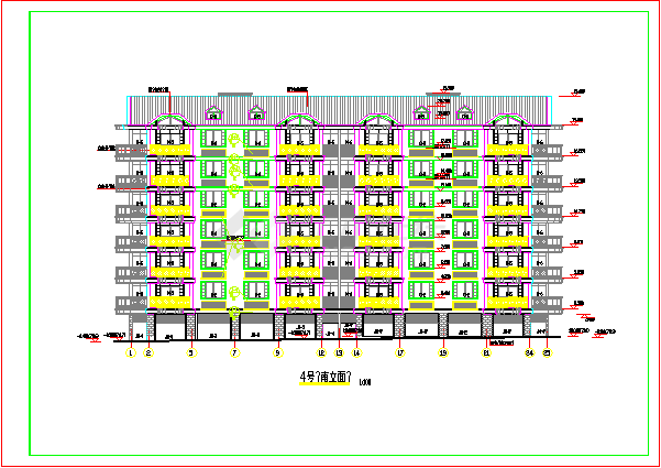 华银南苑多层住宅建筑设计CAD施工图纸-图二