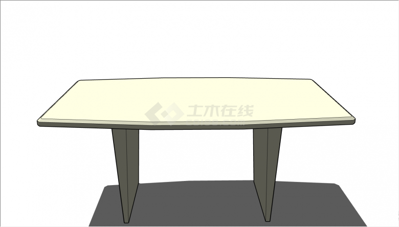 浅色的长条形的桌子su模型-图一