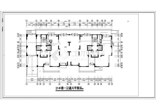 精美高层住宅楼采暖通风设计CAD布置图-图二