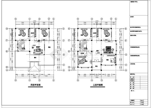 几种私人别墅建筑设计施工图（多图）-图二