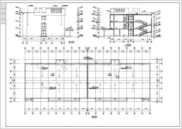 某城市三层敬老院建筑设计施工图纸-图二