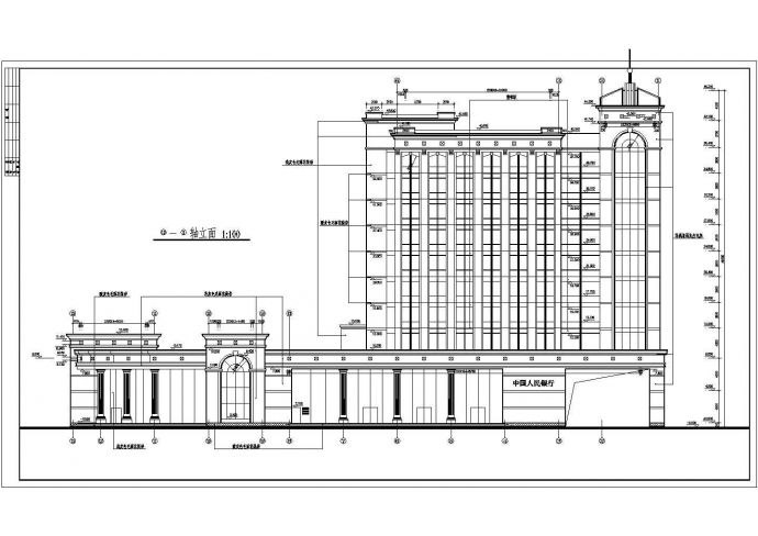 银行大楼建筑全套设计CAD施工图_图1