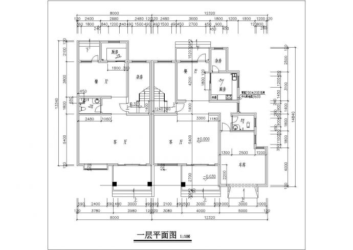 某地住宅建筑设计CAD方案图_图1