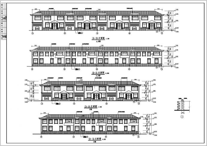 某乡镇小区住宅楼建筑设计图（共8张）_图1