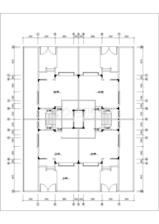 【广州】三层联体漂亮别墅建筑设计图纸-图一
