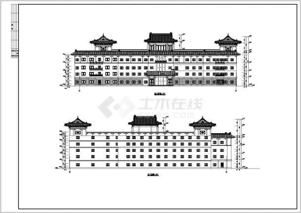 新天地大酒店建筑设计立剖面图-图二