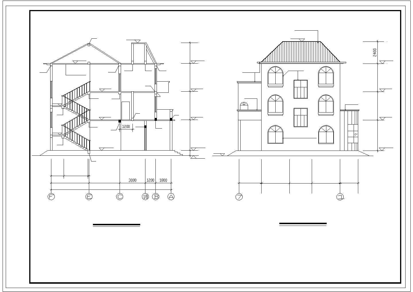 【浙江】某地三层别墅建筑结构设计图