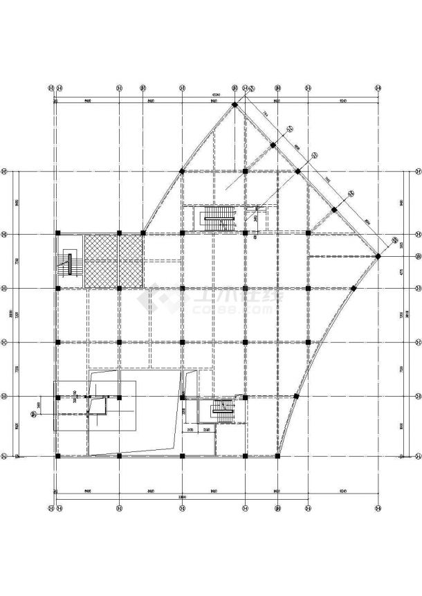 某框架灌注桩综合楼结构设计图-图二