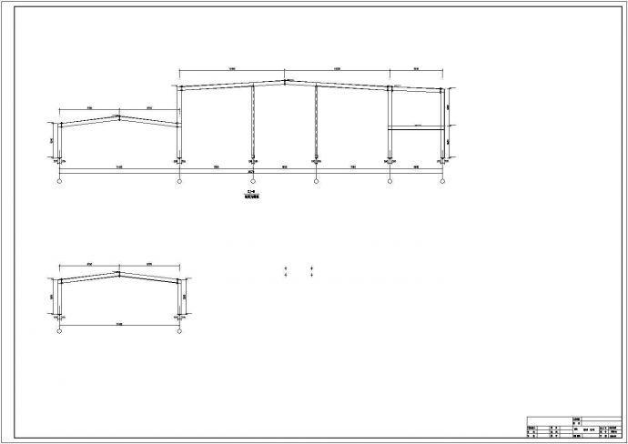 某20米跨汽车4S店钢结构设计图_图1