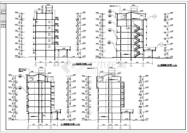 某高档小区多层住宅楼建筑设计图（共14张）-图二