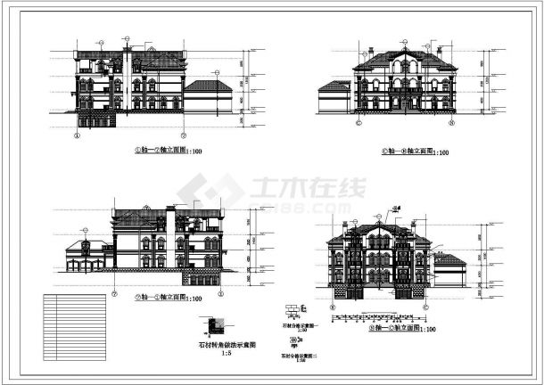 【上海】意大利风格独立别墅建筑设计施工图纸-图一