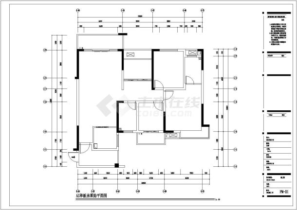 某地大型三套样板房水电设计施工图-图一