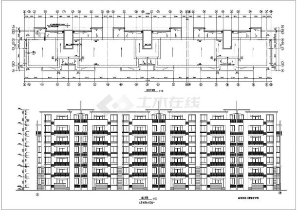 某地商住楼建筑设计图纸（共4张）-图二