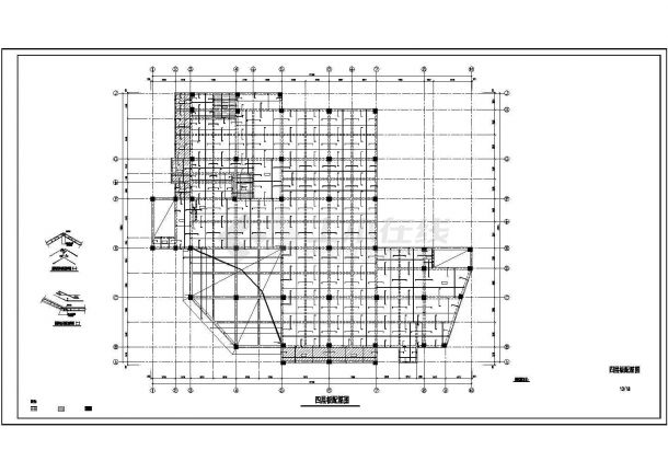 都江堰某四层框架高校食堂结构设计图-图二