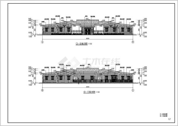 钢结构古建筑街道建筑、结构设计施工图-图一