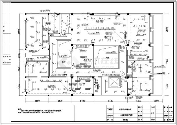某综合楼三楼电气设计图（含说明）-图二