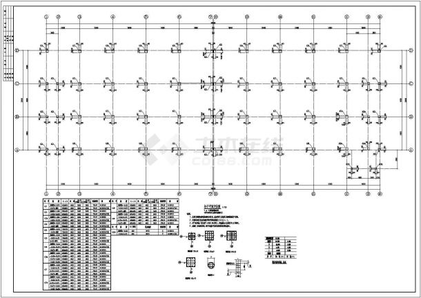 钢筋混凝土框架结构厂房结构设计施工图-图二