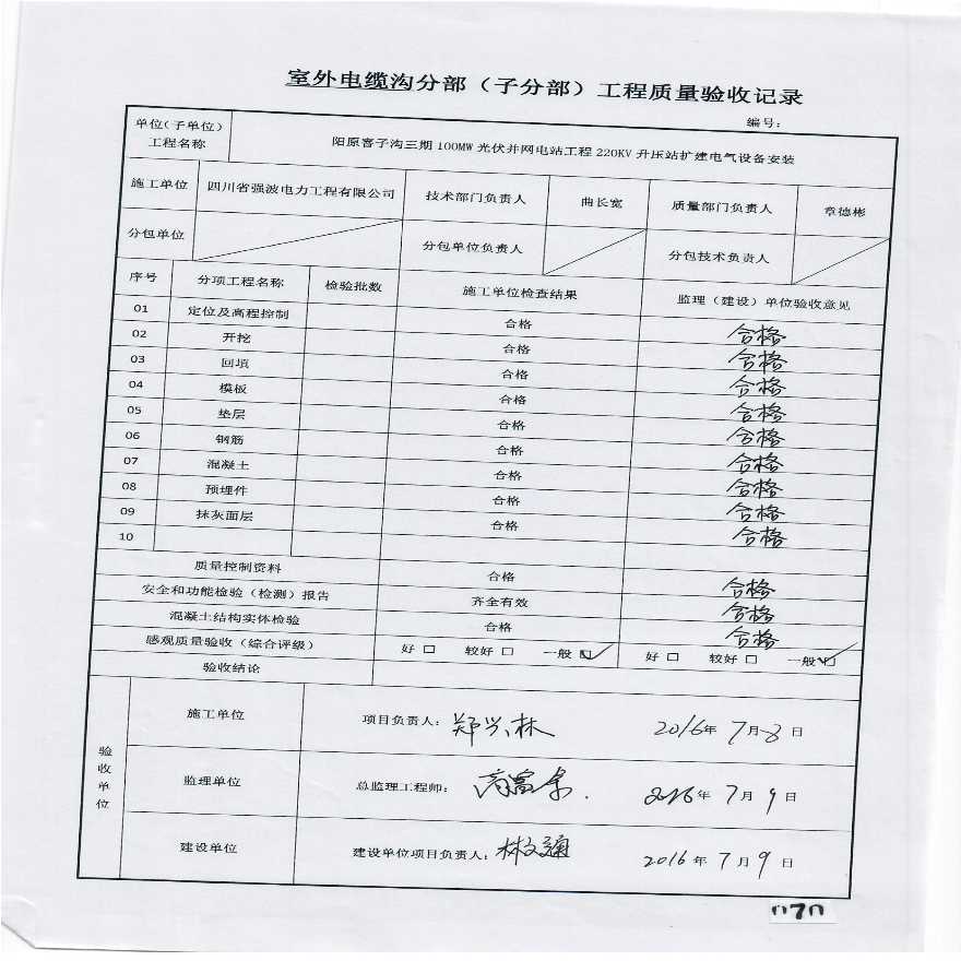 13. 分部工程质量报验（室外电缆沟地基与基础）-图二