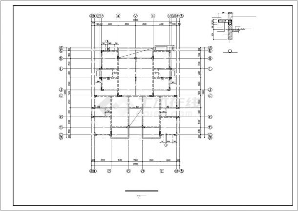[重庆]某四层异形柱框架洋房结构设计图（BF型）-图一