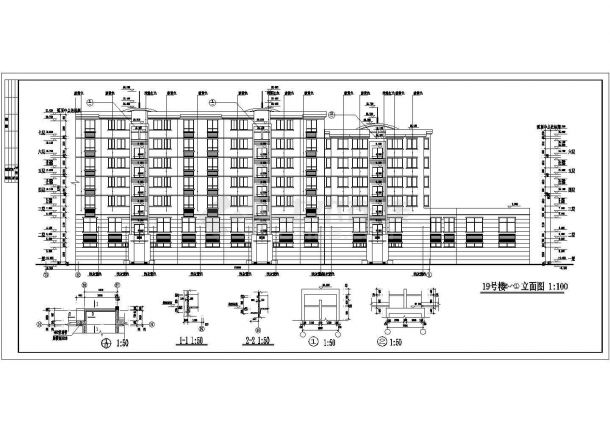 非常经典的底框商品住宅建筑设计CAD施工图-图一