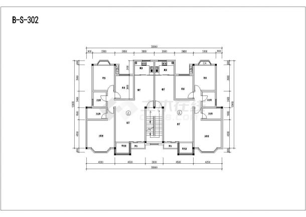 多层砖混户型平面建筑设计CAD方案图-图一