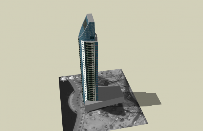 经典创意现代风格高层办公楼su模型_图1