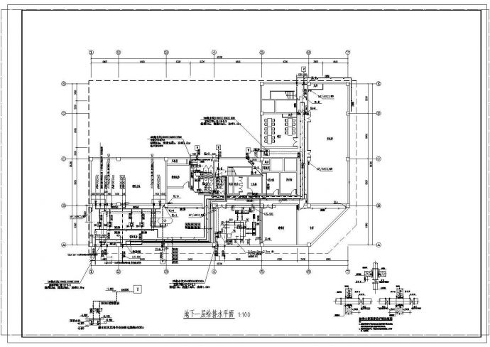 综合楼消防、喷淋、复杂同层排水设计图_图1