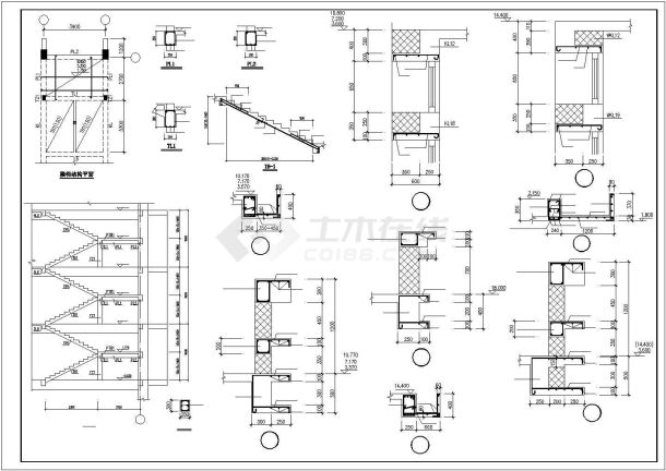 某框架教学楼建筑结构CAD平面布置参考图-图一