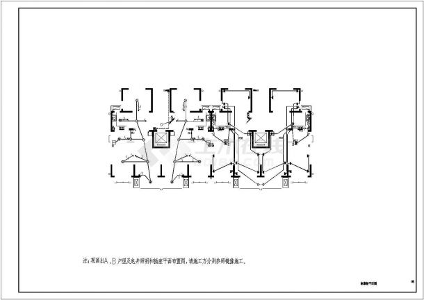 一高层小区居住楼房电气设备CAD图纸-图一
