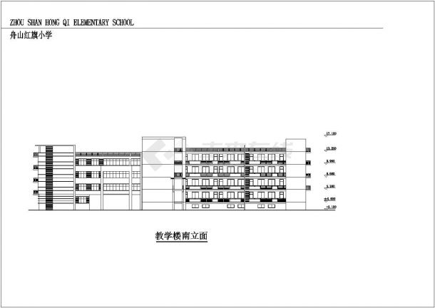 【舟山】红旗小学行政楼教学楼平面图设计-图二