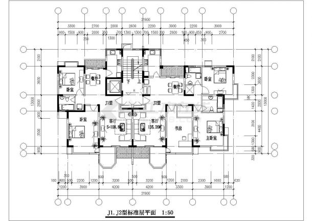 31个住宅建筑施工设计CAD户型图-图二