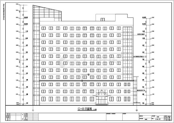 某地级市的大型十一层人民医院建筑施工图-图一