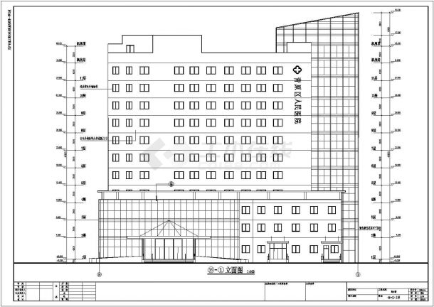 某地级市的大型十一层人民医院建筑施工图-图二