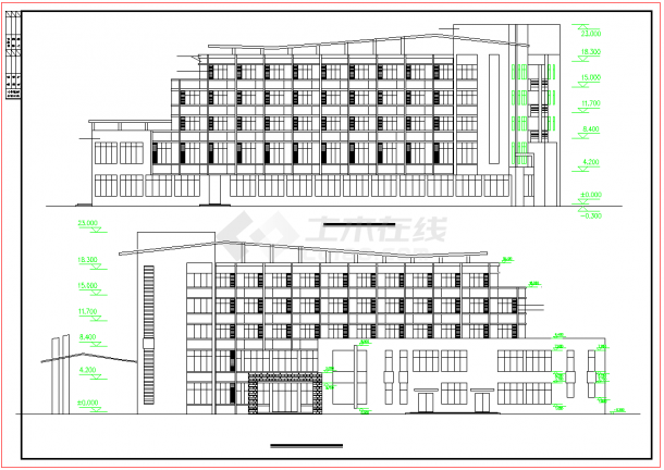 某中学综合楼及宿舍方案设计（含效果图）-图二