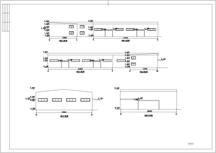 轻钢车展览厅建筑结构设计CAD布置图_图1