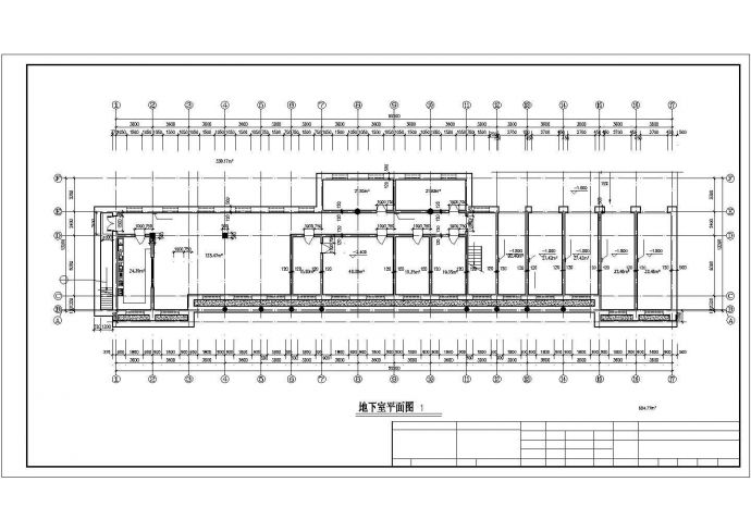 某办公楼建筑设计CAD平面布置参考图_图1