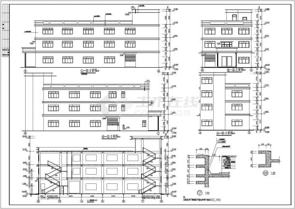 一套详细的工业大厦建筑图（共5张）-图一