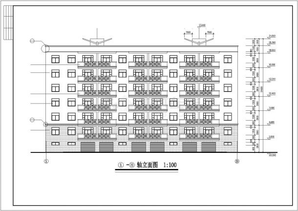 余姚市某地多层住宅楼建筑设计CAD布置图-图二