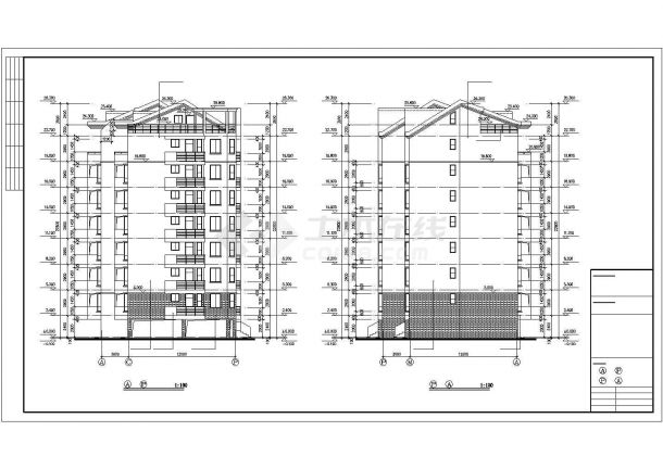 某地对称户型住宅楼建筑设计图（含大样图）-图二