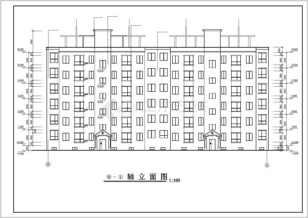 某高档小区多层住宅楼建筑设计图-图一