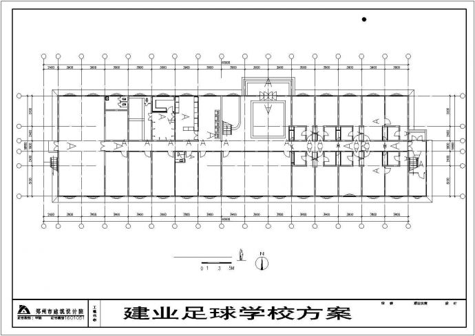 某足球学校教学楼宿舍楼建筑设计cad方案图_图1