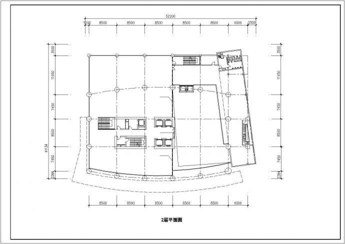 某市区大型高端酒店办公楼基础建筑设计方案CAD布置图_图1